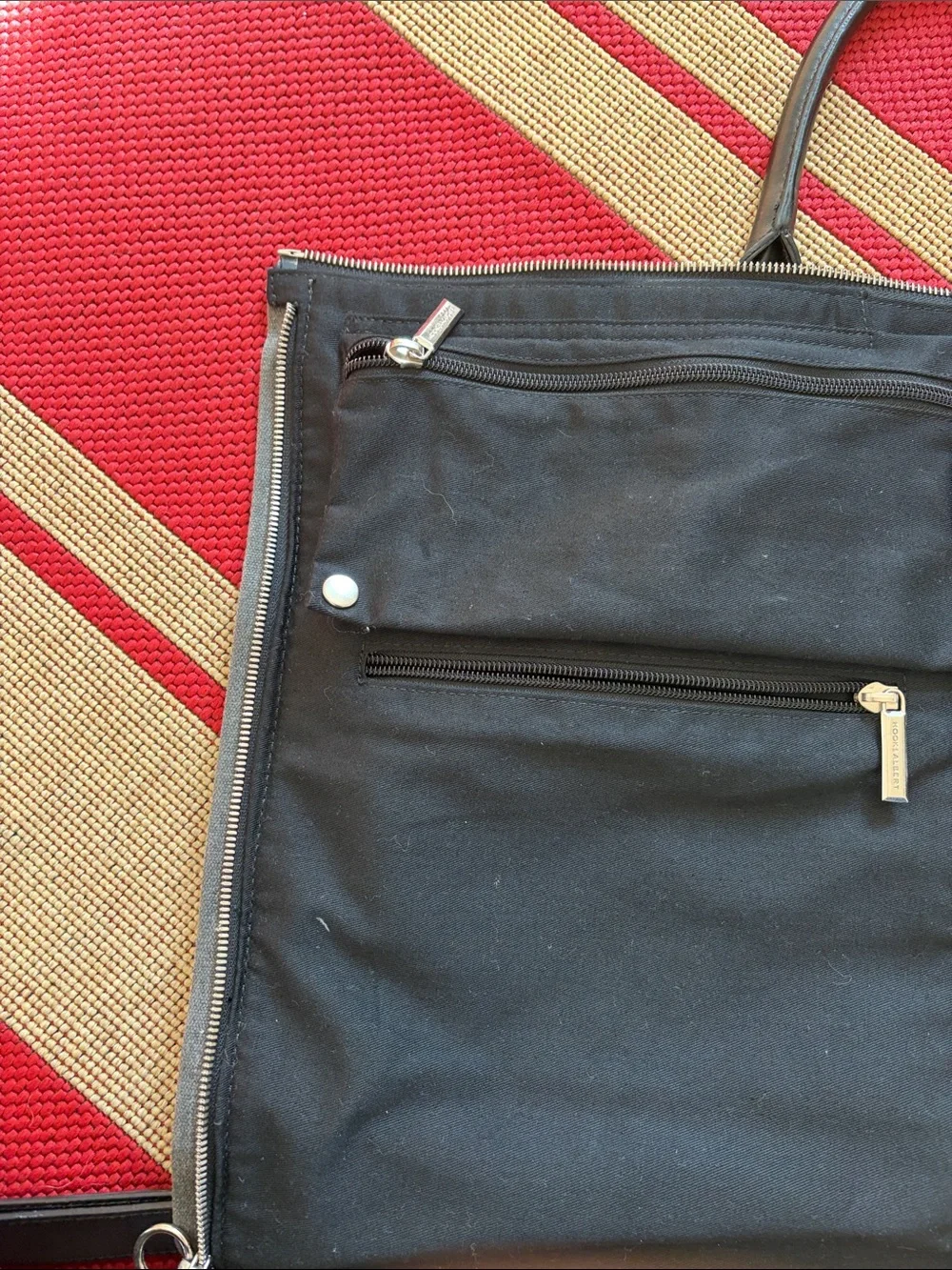 Hook & Albert grey waxed canvas weekender garment